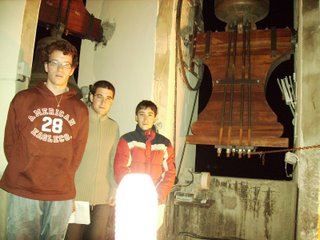 Felipe, Antonio y Sergio en la torre