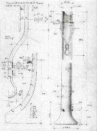 Croquis d'aixecament mètric de la campana de la torre de sant Bernabé. Litografia 21 x 29,7 cm. - Autor: SANTANA ROMA, Galdric