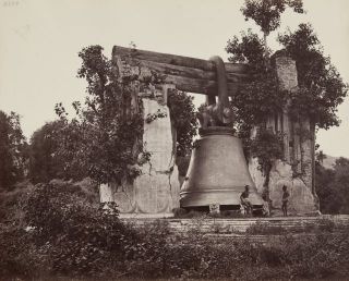 Mingun Bell in 1873 (top) and 1896